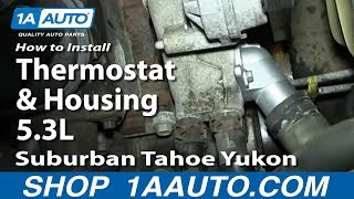 How to Replace Thermostat amp Housing 0006 Chevy Suburban [upl. by Rosalinda419]