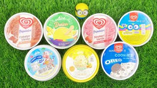 Satisfying video asmr ICE CREAM CUP WALLS MINIONS OREO COOKIES STROBERRY VANILLA asmr video [upl. by Mirna59]