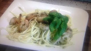 Zitronenspaghetti mit Kräutergarnelen  Rezept [upl. by Jeffie949]