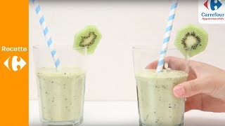 Une recette de smoothie banane kiwi à base de fruits frais [upl. by Tildy]