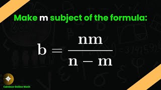 Solving for m How to Make m the Subject of the Formula b  nmnm [upl. by Trenton]