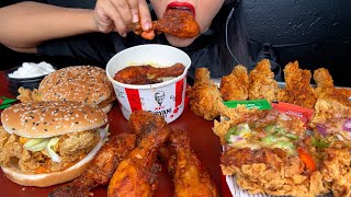 ASMR EATING KFC SPICY LEG PIECEPERI PERI DRUMSTICKPRO BURGERCHIZZAKFC RICEBOWL FOOD VIDEOS [upl. by Eduj]