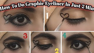 Graphic eyeliner Step By Step In Just 2 Minutes  Ferdos Fabulous Salon [upl. by Renaud]