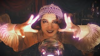 ASMR 1920s Fortune Teller stormy night whispered readings [upl. by Idnew]