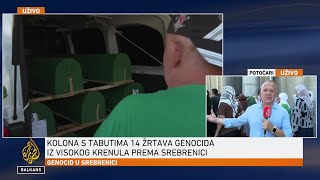 Kolona s posmrtnim ostacima 14 žrtava genocida stigla u Potočare [upl. by Galatia28]