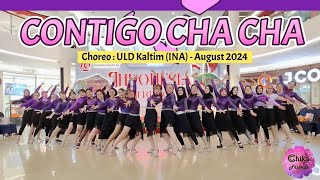 CONTIGO CHA CHA  Line Dance  Demo by MCC Class [upl. by Airol]