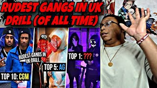 RUDEST GANGS IN UK DRILL OF ALL TIME LYRICS REACTION [upl. by Akkina33]