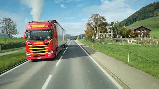 Iveco Stralis 570 XP POV Winterthur nach Zug Baar Cham Altbüron und zurück nach SH 4Teil [upl. by Stanwood568]