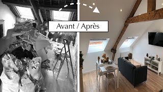 RENOVATION Totale STUDIOLOFT 35 m2 APPARTEMENT  TIMELAPSE AVANTAPRES [upl. by Eurydice61]