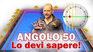 9°VIDEO  CORSO DI BILIARDO  Sistema Angolo 50 [upl. by Pius]