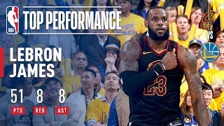 LeBron James Epic 51 Point Performance  Game 1 Of The 1718 Finals [upl. by Yclek]