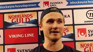 241113 Intervju med William Eiå SSK efter vinsten mot Östersund [upl. by Idnic813]