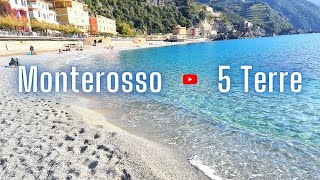 5 Lands BEST BEACH Monterosso al Mare Walking Tour Cinque Terre Italy  Monterosso al Mare spiagge [upl. by Eatnhoj]