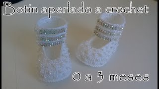 Botin tejido a crochet modelo paula 0 a 3 meses [upl. by Dyna827]