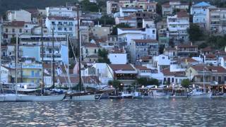 60 Seconds Samos  harbour of Pythagorion in the evening [upl. by Lleddaw]