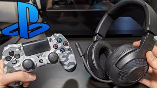 How to CONNECT Your Headset Headphones Speakers and Microphone to Your PS4 EASY 2020  SCG [upl. by Llerret]