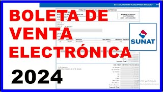 ACTUALIZADO COMO EMITIR UNA BOLETA DE VENTA ELECTRÓNICA SUNAT  2024 [upl. by Oinimreh145]