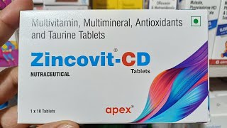 Zincovit CD Tablet Multivitamin tablet Benefits in Hindi uses in Hindi Medical Gyan [upl. by Arehc679]