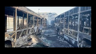 DES BUS RATP BRÛLÉS À AUBERVILLIERS LORS DUNE NOUVELLE NUIT DÉMEUTES [upl. by Sparke]