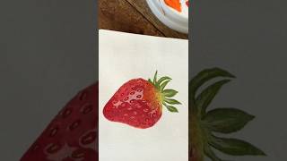 Strawberry watercolor painting  Watercolor painting  Watercolor painting tutorial shorts art [upl. by Ffej]