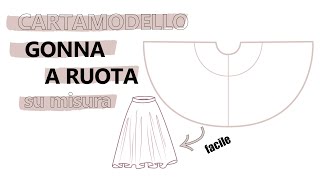 Tutorial CARTAMODELLO GONNA A RUOTA su misura  SARA ARMELLIN [upl. by Dirraj]