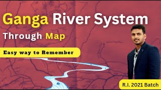 Ganga River System Through Map  Tributaries of Ganga  OPSC Prelims amp Mains  2023 [upl. by Ellohcin]