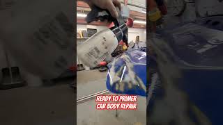 Ready to primercar body repair Denting and painting car auto automobile [upl. by Aramak]