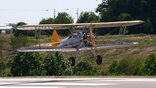 2024 New Garden Airshow  Boeing Model 75 Stearman Arrival [upl. by Giglio]