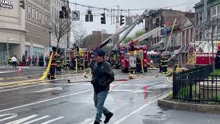 Fire response in Port Chester NY winds down after multialarm fire on South Main Street [upl. by Ready427]