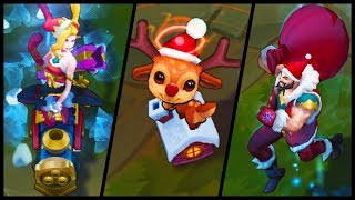 All New Skins Final Update Santa Draven Ambitious Elf Jinx Hextech KogMaw Snow Fawn Poppy [upl. by Nallad]