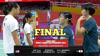 FINAL🇲🇾Low Zi YuDania Sofea VS 🇯🇵Ririna HiramotoAya Tamaki🔥 World Junior Championship 2024 [upl. by Arbba]