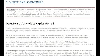 Comment présenter une demande de visite exploratoire [upl. by Saunders]