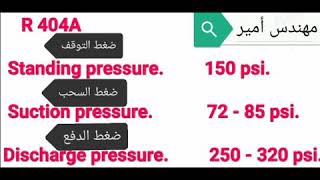 جدول ضغوط فريون التبريد freon gas standing and working prissure [upl. by Romito]