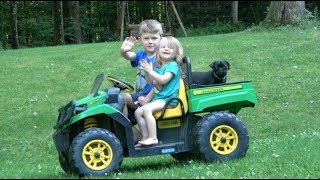 KIDS amp PUPPY LOVE JOHN DEERE GATOR RIDES [upl. by Ainsworth]