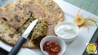 Palak Paneer Paratha  By Vahchef  vahrehvahcom [upl. by Nadda]