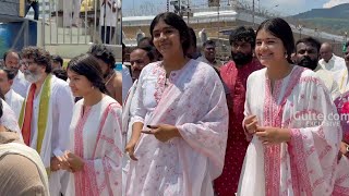 Pawan Kalyan Daughters Aadya amp Polena Anjana Tirumala Darshan along with Director Trivikram  Gulte [upl. by Alhan]