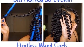 Natural Hair Flexi Rod Set l Heatless Wand Curls [upl. by Wendy926]