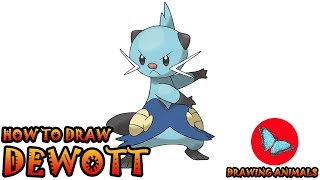 How To Draw Dewott Pokemon  Drawing Animals [upl. by Aiel]