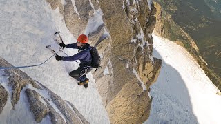 Chere Couloir Chamonix  Alpine Ice Climbing [upl. by Lectra]