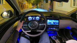 Hyundai Tucson 2023  NIGHT POV test drive PURE DRIVING ambient lights digital cockpit [upl. by Ailam]