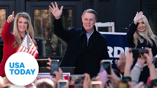 David Perdue and Kelly Loeffler address crowd as votes are counted in Georgia runoff  USA TODAY [upl. by Orimisac]