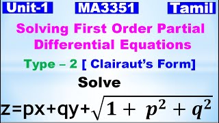 Partial Differential Equations Solving first Order PDEClairauts FormSolve zpxqy√1 p2q2 [upl. by Siubhan]