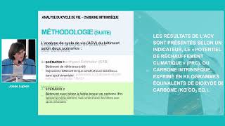 L’analyse du cycle de vie – Générations 15˚C  étude sur la rentabilité du bâtiment durable [upl. by Ethbin]