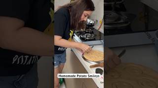 I tried making fresh potato smileys at home 😍 Rate my cooking skills shorts [upl. by Lleoj]