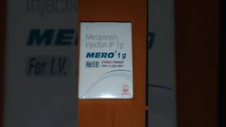 MERO1g For IV  Meropenem Injection IP 1g  STERILE POWDER FOR IV USE ONLY BY ARISTO Pharma Ltd [upl. by Madel217]