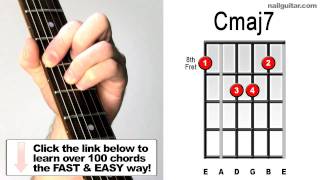 How to Play Cmaj7  Essential Guitar Chord Shape for Jazz songs root 6 Major 7th [upl. by Ekard]