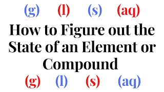 HOW TO FIGURE OUT THE STATE OF AN ELEMENT OR COMPOUND  EASY [upl. by Noirred701]