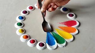 9 STUNNING AND INNOVATIVE MULTICOLOURED RANGOLIS SATISFYING RANGOLI ART RELAXING RANGOLI VIDEO [upl. by Arluene]