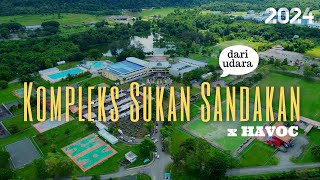 udarab 24  Kompleks Sukan Sandakan Sabah dari udara  Havoc Food Festival [upl. by Claudy]