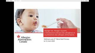 Manger tôt Manger souvent L’introduction précoce des allergènes et la prévention des allergies [upl. by Yemar]